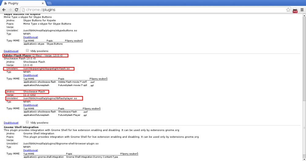 Nastavení Flash Playeru v Chromium