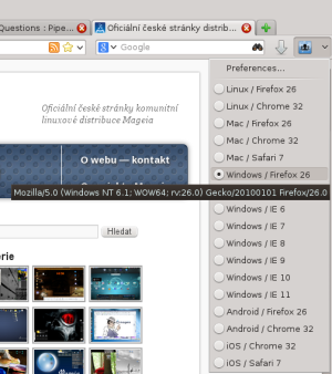 User Agent Switcher ve Firefoxu